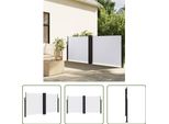The Living Store Tenda Laterale Estensibile Bianca 120X1200 Cm