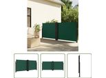 The Living Store Tenda Laterale Estensibile Verde Scuro 100X600 Cm
