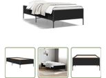 The Living Store Struttura Letto Nera 75X190 Cm In Legno E Metallo