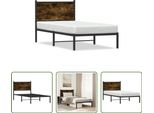 The Living Store Struttura Letto Con Testata In Metallo Rovere Fumé 90X200 Cm