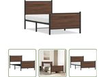 The Living Store Struttura Letto Con Testiera E Pediera In Metallo 100X200 Cm