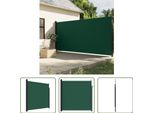 The Living Store Tenda Laterale Estensibile Verde Scuro 200X600 Cm