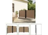 The Living Store Tenda Laterale Estensibile Taupe 140X1000 Cm