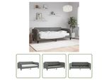 The Living Store Letto Da Giorno Con Materasso Grigio Scuro 90X200 Cm In Tessuto