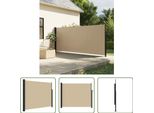 The Living Store Tenda Laterale Estensibile Beige 160X600 Cm