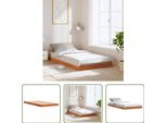 The Living Store Letto In Legno Massiccio Cera Marrone 90X190 Cm Pino