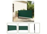 The Living Store Tenda Laterale Estensibile Verde Scuro 100X300 Cm