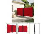 The Living Store Tenda Laterale Estensibile Rossa 180X600 Cm