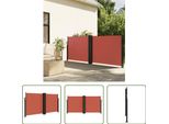 The Living Store Tenda Laterale Estensibile Rosso Terracotta 120X1200 Cm