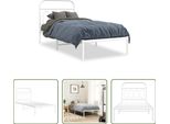 The Living Store Struttura Letto Con Testiera In Metallo Bianco 90X200 Cm