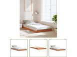 The Living Store Letto In Legno Massiccio Cera Marrone 75X190 Cm Pino