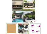 The Living Store Tenda Da Sole 160 G/M² Colore Sabbia 3X3 M Hdpe