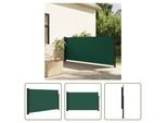 The Living Store Tenda Laterale Estensibile Verde Scuro 120X500 Cm