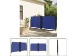 The Living Store Tenda Laterale Estensibile Blu 120X600 Cm