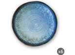 Excelsa Set Di 6 Piatti Fondi In Ceramica Poseidone 21X5 Cm Colorati