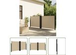 The Living Store Tenda Laterale Estensibile Beige 120X1200 Cm