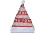 Clayre & Eef Decorazione Natalizia Cappello Di Natale Ø 20X40 Cm Rosso Bianco Sintetico