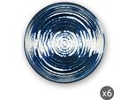 Excelsa Set Di 6 Piatti Fondi Ermes In Ceramica 18X5 Cm Colorati