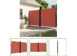 The Living Store Tenda Laterale Estensibile Rosso Terracotta 200X1200 Cm