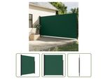 The Living Store Tenda Laterale Estensibile Verde Scuro 220X500 Cm