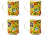Excelsa Set Di 4 Tazze Fiori Messicani 30 Cl Porzellan Bunt