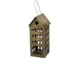 Lanterna Casa Maniglia Portacandela Usata Metallo Marrone 23 Cm