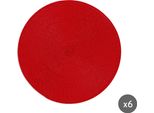 Excelsa Set Di 6 Tovagliette Rotonde In Plastica 36Xh0,2X36 Cm Rosso