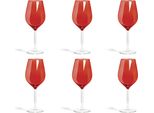 Excelsa Set Di 6 Bicchieri Colour Wine Glass 7,5X7,5X23 Cm Rosso