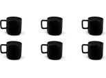 Excelsa Set Di 6 Tazze Da Caffè Espresso Nordic Stoneware 8 Cl Nero