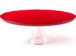 Excelsa Alzata Per Torte Arabesque Red Glass 31Xh10X31 Cm Rosso