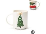 Excelsa Set Di 4 Tazze Ready For Christmas In Ceramica Da 30 Cl Colorate