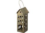 Lanterna Casa Maniglia Portacandele Usata Metallo Marrone 16,5 Cm