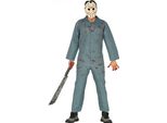 Halloween Psycho Mask Bloody Horror Figura Orribile Figura Spaventosa Costume Shiver Costume Spaventoso Figura Per Halloween Avventure, Taglia: 48 - 50 (M) Colore: Grigio