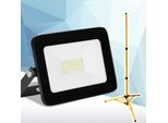 Clanmacy 20W Led Proiettore Da Costruzione Proiettore Treppiede Proiettore Da Esterno Luce Da Lavoro Proiettore Da Costruzione IP66 Impermeabile Bianco Freddo