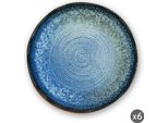Excelsa Set Di 6 Piatti Piani In Ceramica Poesidone 26X2,5 Cm Colorati