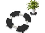 Jopassy Carrello Per Piante Ø 38-54 Cm Regolabile Portafiori Carrello Per Fiori Carrello Rotante Carrello Per Piante Fino A 200 Kg (Nero, Rotondo)