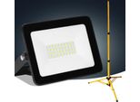 Tolletour Faro Da Cantiere A Led 30W Faro A Led Con Treppiede Faro Da Esterno IP70 Faro Impermeabile Luce Da Lavoro Bianco Caldo