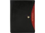 Peterson | Portafoglio Classico Da Uomo, Senza Chiusura Esterna, Nero, Rosso, 9,5X12,5 Cm
