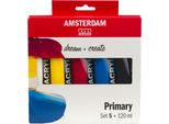 Set Di Miscelazione Di Colori Acrilici Amsterdam Serie Standard Colori Primari | 5 X 120 Ml