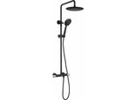 Colonna Doccia Solaria Con Miscelatore Termostatico, Nero Opaco/Cromo