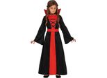 Vampiro Halloween Vestito Bambini Costume Rosso Nero Spaventoso Eleganza Notte Fantasma, Taglia: 140/146 Colore: Rosso