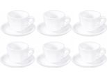 Set Di Tazze Da Caffè Wilmax Con Piattini, 6 Pezzi, 110 Ml WL-993174/AB6