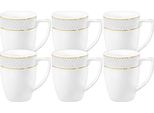 Tazza Wilmax Con Linee Dorate, 450 Ml, Set Di 6, WL-880102432/A6
