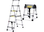 Jopassy Scala Telescopica Scala Di Prolunga Scala Pieghevole Robusta Scala A Gradini In Alluminio 2,0M+2,3M