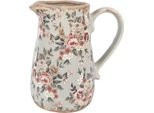 Clayre & Eef Brocca Decorativa 16X12X18 Cm Fiori In Vetroceramica Grigia