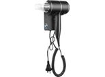 Asciugacapelli Ql, Asciugacapelli Ionico Da 2000W Con Supporto A Parete E Presa Usb, Tecnologia Thermoprotect, Ideale Per Hotel E Casa, Nero Opaco