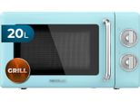 Microonde Con Grill Proclean 3110 Retro Blue Mechanical, 700 W In 6 Impostazioni, Timer Fino A 30 Minuti, Modalità Scongelamento, Design Vintage In Blu