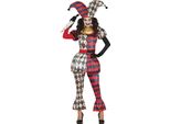 Clown Arlecchino Set Costume Carnevale Giullare Festa Spaventoso Horror Halloween, Taglia: 42 - 44 (L) Colore: Nero