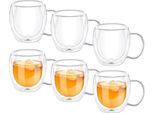 Wilmax Tazza A Doppia Parete Set Di 6 Tazze Da 500 Ml In Vetro Resistente Al Calore WL-888749/A6