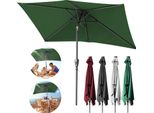 Tolletour Ombrellone Rettangolare, Ombrellone Da Balcone Pieghevole A Manovella In Ferro, Inclinabile, 1,4X2,1 M, Verde